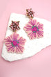 FLOWER  SEED BEADED DROP EARRINGS  91E5646