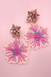 FLOWER  SEED BEADED DROP EARRINGS  91E5646