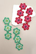 FLOWER  TRIPLE DROP BEADED DROP EARRINGS  91E5647