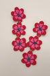 FLOWER  TRIPLE DROP BEADED DROP EARRINGS  91E5647