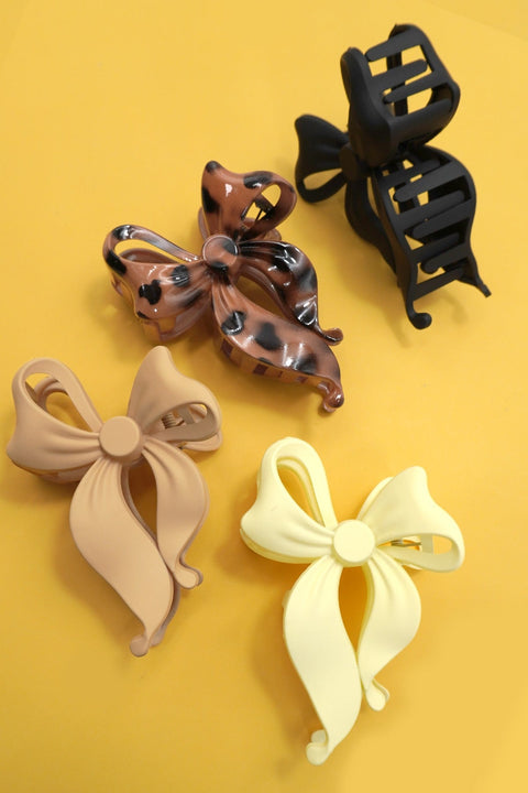 LARGE BOW MATTE HAIR CLAW CLIPS | 40H892