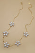 18K STAINLESS STEEL TARNISH PEARL FLOWER NECKLACE | 40NK9417