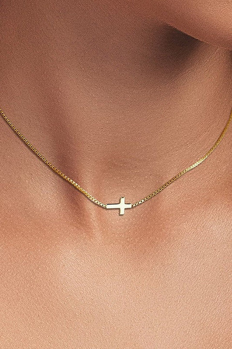 18K STAINLESS STEEL TARNISH FREE CROSS NECKLACE | 40NK9420