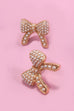 LUXURY PEARL PAVE BOW EARRINGS | 31E40587