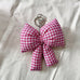 PUFFY CHECKER BOW RIBBON BAG CHARM KEYCHAIN | 40KC140