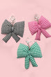 PUFFY CHECKER BOW RIBBON BAG CHARM KEYCHAIN | 40KC140