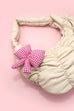 PUFFY CHECKER BOW RIBBON BAG CHARM KEYCHAIN | 40KC140