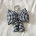 PUFFY CHECKER BOW RIBBON BAG CHARM KEYCHAIN | 40KC140