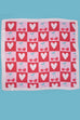 VALENTINE CHERRY HEART SILKY FEEL BANDANA SCARF | 40SC634