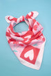 VALENTINE CHERRY HEART SILKY FEEL BANDANA SCARF | 40SC634