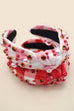 PLAID BEADED WIDE KNOTTED HEADBAND | 40HB162