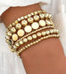 MULTI BALL CHAIN BEAD MIX STRETCHABLE BRACELET | 40B5129