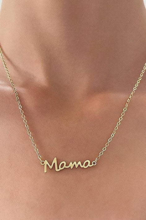 18K STAINLESS STEEL TARNISH FREE MAMA NECKLACE | 40NK9428