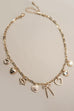 CHARM NECKLACE-BOW MULTI HEARTS PEARL CHARMS | 80N91426