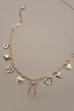 CHARM NECKLACE-BOW MULTI HEARTS PEARL CHARMS | 80N91426