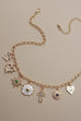 CHARM NECKLACE-HEART CROSS SUNBURST STONE | 80N91423