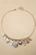 CHARM NECKLACE-CUSTER BOW HEART PEARL LINK | 80N91414