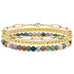 MULTI LAYER NATURAL STONE BALL CHAIN LINK BRACELET | 40B5134