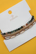 MULTI LAYER NATURAL STONE BALL CHAIN LINK BRACELET | 40B5134