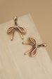 TEARDROP STUD BOW CHARM DROP EARRINGS | 80E06258