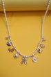 CHARM NECKLACE-BOW SUNFLOWER HEART PEARL CHAIN | 80N91452