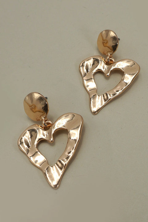 HAMMERED HEART DROP TITANIUM POST EARRINGS | 31E50195