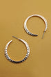 HAMMERED HOOP TITANIUM POST EARRINGS | 31E50216