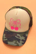 TRUCKER HAT BOW CHERRY CAMOUFLAGE CAP | 40HW731