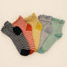 Vintage Gingham Plaid Lettuce Trim Crew Socks | 40S02098
