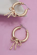 WORN GOLD BOW PUFFY HOOP EARRINGS | 80E06289