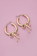 WORN GOLD BOW PUFFY HOOP EARRINGS | 80E06289