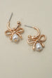 BOW PEARL DROP MINI HOOP EARRINGS | 80E06315