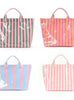 Large Striped Vinyl Tote Bags | 40P595
