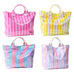 Large Striped Vinyl Tote Bags | 40P595