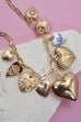 CERAMIC PORCELAIN HEART MULTI CHARM NECKLACE | 80N91548