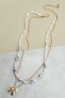 CERAMIC PORCELAIN PEARL BOW LAYER NECKLACE | 80N91555