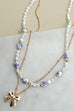 CERAMIC PORCELAIN PEARL BOW LAYER NECKLACE | 80N91555