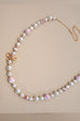 PINK CERAMIC PORCELAIN PEARL BOW NECKLACE | 80N91559