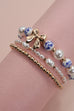 BLUE CERAMIC PORCELAIN BOW MULTI LAYER BRACELET | 80B1333