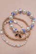 BLUE CERAMIC PORCELAIN BOW MULTI LAYER BRACELET | 80B1333