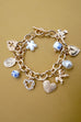 CERAMIC PORCELAIN HEART BOW PEARL CHARM BRACELET | 80B1342