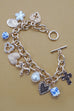 CERAMIC PORCELAIN HEART BOW PEARL CHARM BRACELET | 80B1342