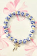 BOW CHARM FLORAL PORCELAIN BLUE BRACELET | 80B1355