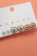HEART FLORAL PORCELAIN STUD HOOP TRIO EARRINGS | 80E6484