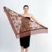Vintage Sheer Floral Mesh Fringe Triangular Shawl | 40SC775
