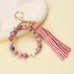 Natural Stone Beaded Key Ring Wristlet Bracelet | 40KC207
