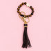 Natural Stone Beaded Key Ring Wristlet Bracelet | 40KC207