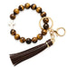 Natural Stone Beaded Key Ring Wristlet Bracelet | 40KC207