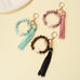 Natural Stone Beaded Key Ring Wristlet Bracelet | 40KC207