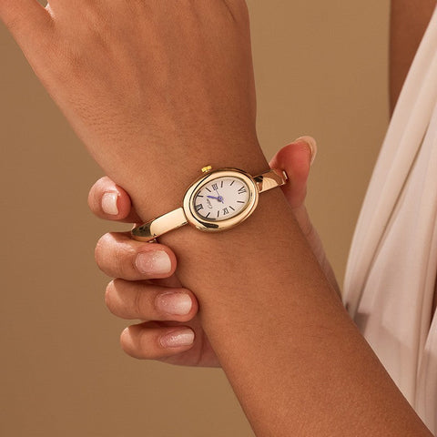 Gold-Tone Oval Bangle Analog Watch | 40WTH101